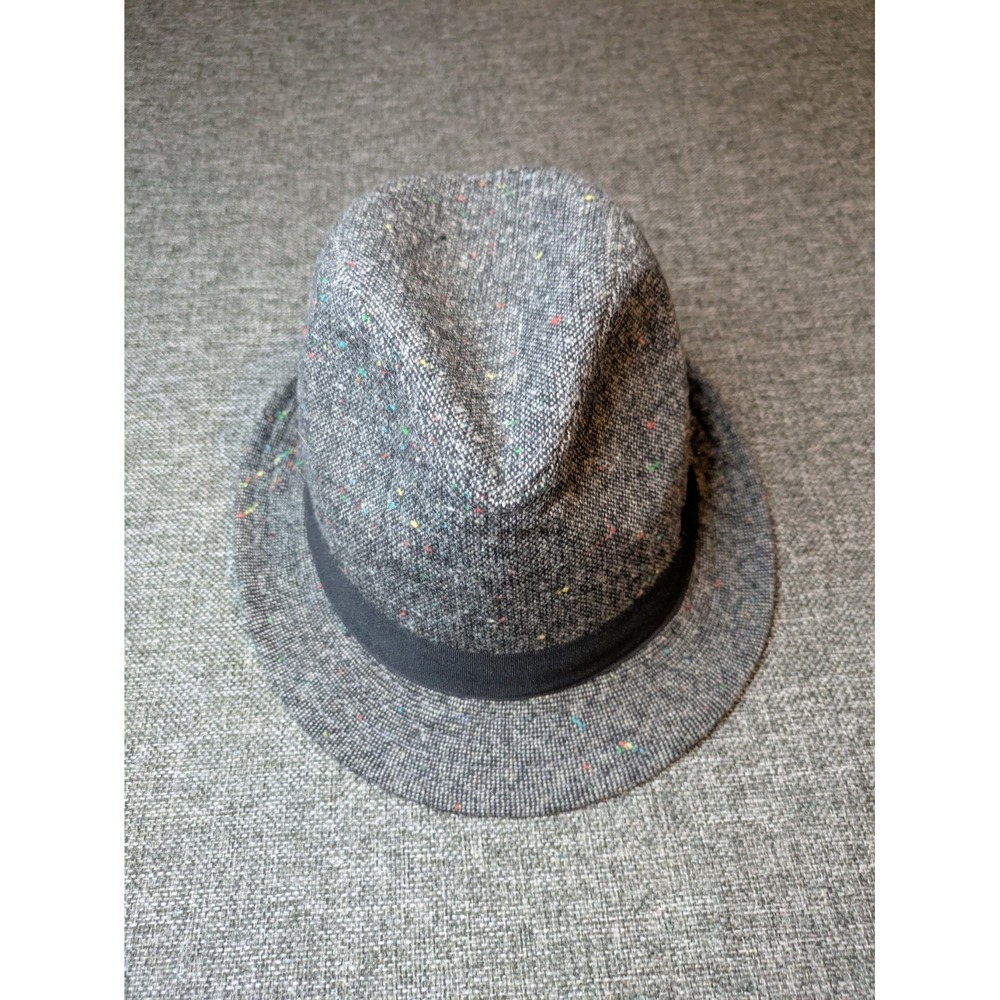 Goodfellow & Co Charcoal Gray Colorful Bits Wool‎ Blend Teardrop Fedora Hat M/L
